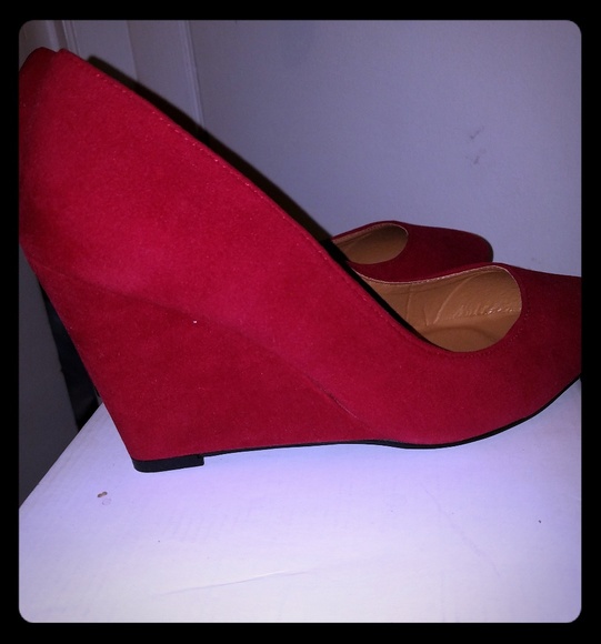 Ashley Stewart Shoes - Red wedge heel